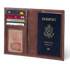 Étui passeport haut en cuir grain et porte-carte avec étiquette nom
