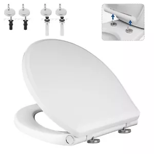 Universal Elongated Toilet Seat Replacement with Cover, One-Click to Quick Re... - Picture 1 of 7