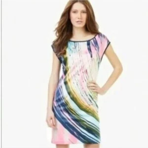 Vtg Forenza The Limited Abstract Paint Sleeveless Lined Shift Dress Size 6 Small - Picture 1 of 11