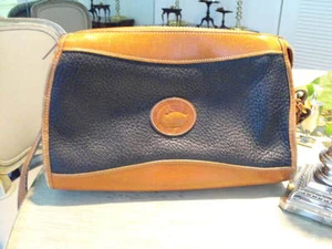 Vintage DOONEY & BOURKE Black & Brown Pigskin/Calfskin Shoulder Bag - Picture 1 of 4