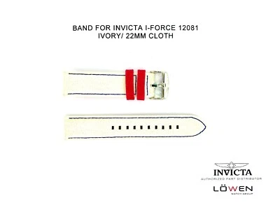 Auténtica correa de reloj Invicta I-Force 12081 tela marfil 22 mm Foto 1 de 3
