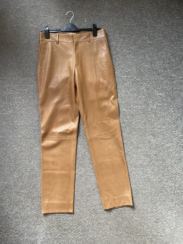 Burberry Pantalone Pelle Uomo Cammello Marrone AW20 Made in Italy Riccardo Tisci