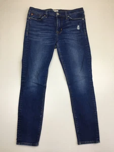HUDSON Womens sz 28 Med/Dark Wash NATALIE Super Skinny Distressed 5 Pocket Jeans - Picture 1 of 12