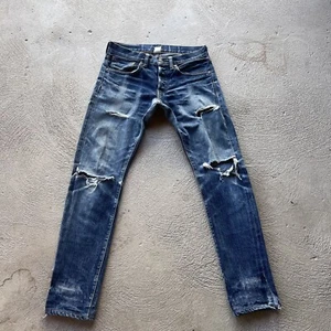 RRL Jeans Mens 29x32 Blue Selvedge Slim Straight Japanese Denim Pants Distressed - Picture 1 of 24