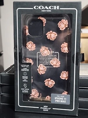 Coach Case Dreamy Peony Clear Glitter iPhone 11 Pro Rose Gold Floral Flowers NEW - Image 1 of 2