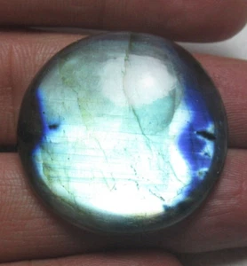 Natural Labradorite Cabochon Round 55.00 Ct Loose Gemstone Cab J 2913 - Picture 1 of 5