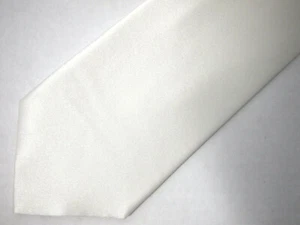 Stafford Mens Necktie Tie Solid Ivory Gloss Silk 58" - Picture 1 of 3