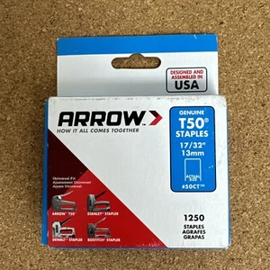Arrow T50 Staples, Narrow Crown, 17/32 '' 13 mm 1250-Pk. - Picture 1 of 7