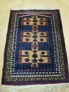 3' X 4' Vintage Handmade Balouchi Balouch Tribal Wool Rug Nice - Picture 1 of 12