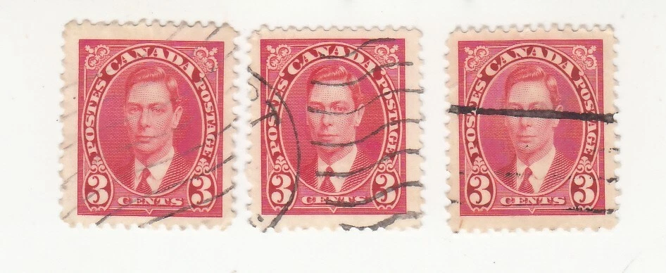  CANADA 1937. 3C KGVI King George VI. SC #240. Used - Image 1 of 1