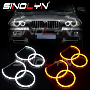 Angel Eye Kit Cotton LED Halos Light Dual Color DRL For BMW E70 X5 Headlight DIY - Picture 1 of 12
