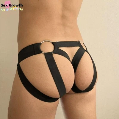 Sexy calzoncillos calzoncillos de malla con correa elástica con tirantes para hombre Foto 1 de 4