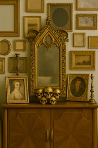 Christian Siriano 3D Halloween Calavera ESPEJO Espejo Gótico Dorado TOTALMENTE NUEVO En Caja - Imagen 1 de 4