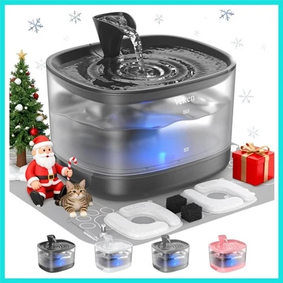 Fuente de agua para gatos con tanque desmontable, fácil de limpiar y montar, 84 oz/2,5 L... Foto 1 de 4