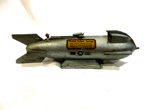 1950's Space Age Mercury Rocket Coin Mechanical Bank-Pontiac Federal Savings - Picture 1 of 8