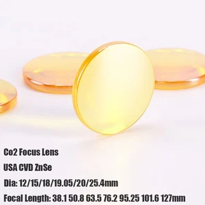 CVD ZnSe CO2 Laser Focusing Lens Dia 12-25.4mm FL 38.1-127mm CO2 Laser Engraving - Picture 1 of 13