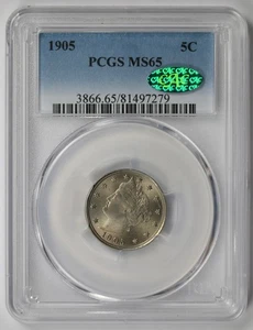 1905 Liberty Head Nickel 5C MS 65 PCGS CAC Approved - Picture 1 of 5