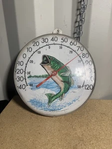 Vintage BASS Fish The Original Jumbo 12" Dial Thermometer Ohio USA / Fisherman - Picture 1 of 3