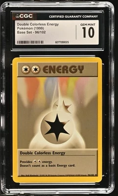 1999 Pokemon Base Set Unlimited 96/102 Double Colorless Energy CGC 10 - Image 1 of 2