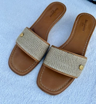 Eric Javits Bellport Signature Raffia Squishee Kitten Heel Slide Sandal Size 11 - Image 1 of 4