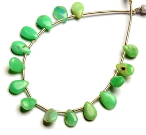 Natural Chrysoprase Gemstone 8x6 mm Size Smooth Pear Shape Beads 5" Strand - Picture 1 of 5