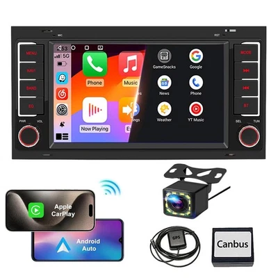 Für VW Touareg Transporter T5 Multivan Android 14 Carplay Autoradio GPS + Kamera - Bild 1 von 4