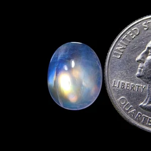 AAA Quality Rainbow Flashy Moonstone Cabochon Oval Gemstone 13.2x10.7x6.5mm 7Ct - Picture 1 of 3
