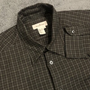 Ermenegildo Zegna XL Cotton Linen Blend Untuck Long Sleeve Shirt Point Collar - Picture 1 of 13