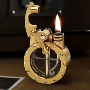 Vintage Steampunk Trench Lighter, Cool Kerosene Lighters with Transparent Fuel T - Picture 1 of 12