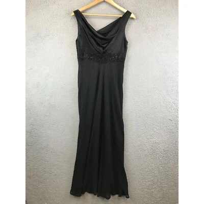 Vintage Jones New York Black Beaded Silk Dress Size 10P - Image 1 of 4