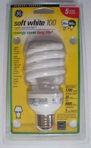 GE 100W / 26W Medium Base Soft White Spiral - CFL - 1700 Lumens - Combo Ship - Picture 1 of 2