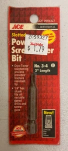 ACE HARDWARE SLOTTED POWER SCREWDRIVER BIT No. 3-4 2" LENGTH - Picture 1 of 2