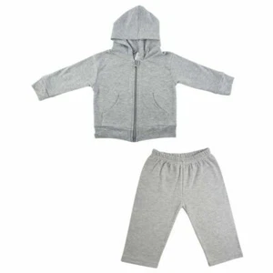 Heather Grey Interlock Sweat Pants and Hoodie Set: Large 18-24 Months - Picture 1 of 1