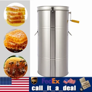 2-Frame Honey Extractor Manual Honey Extractor Honey Spinner Drum Separator NEW - Picture 1 of 24