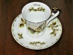Mai Geburtstag Tasse & Sauce unbeschriftet Maiglöckchen Muster - Bild 1 von 5