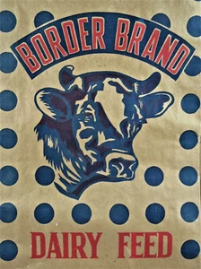 Sacchetto mangime latte vintage marca Border 50# Lg Clement mangime mulino Waco Tx vecchio magazzino - Foto 1 di 4