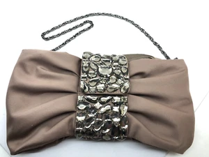 BANANA REPUBLIC Bolso sin asas Bolso de mano Noche Mocha Mousse marrón correa con cuentas - Imagen 1 de 5