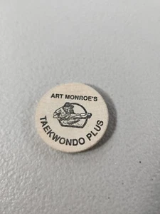 Vintage Art Monroe's Taekwondo Plus 1 Free Class Wood Token Gretna Louisiana - Picture 1 of 3