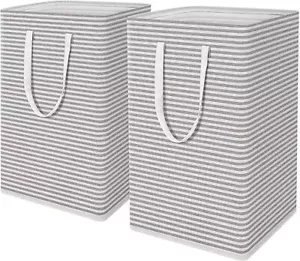 2-Pack Laundry Hamper 75L Collapsible Large baskets with Handles Freestanding - Picture 1 of 7