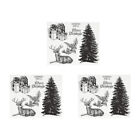 3pcs Christmas Reindeer Tree Box Scrapbooking Decorative DIY Seal Stamps