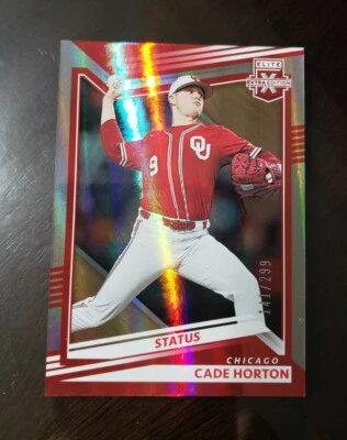 Cade Horton 2022 Panini Elite Extra Edition Status Red /299 Prospect Cubs RC - Image 1 of 3