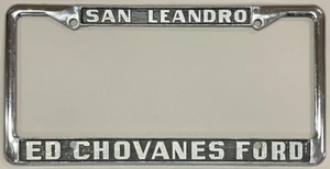 Ed Chovanes Ford San Leandro CA Oldtimer Metall Händler Kennzeichenrahmen - Bild 1 von 3
