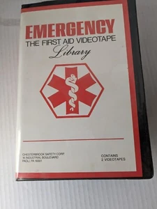Vintage Emergency The First Aid (VHS) Videotape Library (1989) W/Flashcards - Picture 1 of 4