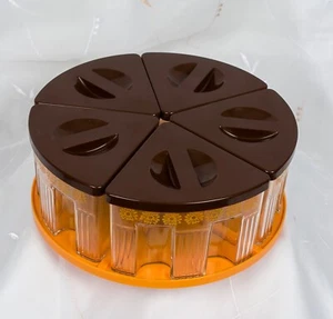 VINTAGE LAZY SUSAN 70ER RETRO ALIMENTI COSMOPLAST 5 ABSCHNITTE LEBENSMITTELSPENDER ITALIEN - Bild 1 von 8