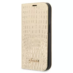 Guess Apple iPhone 14 Pro Case - Croco - 3 Card Slots - Gold - Picture 1 of 6
