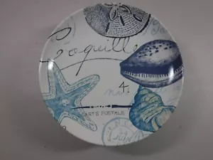 222 Fifth Oceana Blue Fine China 8" Salad Plates Set Of 6 NEW - Picture 1 of 5