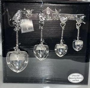 Ganz five Piece measuring spoon set birds New- 4 Spoons & Rack - Picture 1 of 5