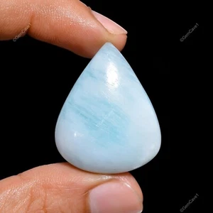 Natural Blue Aragonite Gemstone 47.50 Cts Loose Pear Cabochon Mexico 31X25X8 mm - Picture 1 of 6