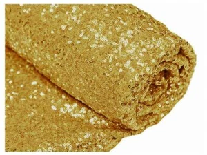 Gold 3mm Sequin Fabric Sparkly Bling Material 2W Stretch 130cm Wide metre - Picture 1 of 5