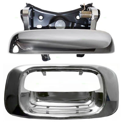 Chrome Tailgate Handle & Bezel Set For 1999-2007 Chevrolet Silverado GMC Sierra - Image 1 of 3
